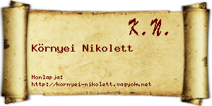 Környei Nikolett névjegykártya