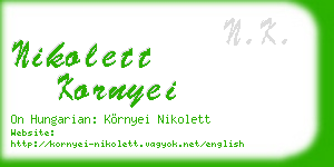 nikolett kornyei business card